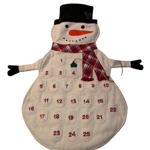 Vintage Advent Calendar Christmas Countdown‎ Snowman Wool Fabric Storehouse